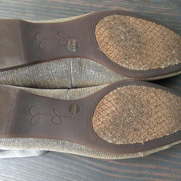 Gold and silver baller flats size 6.5 - Picture 3 of 6